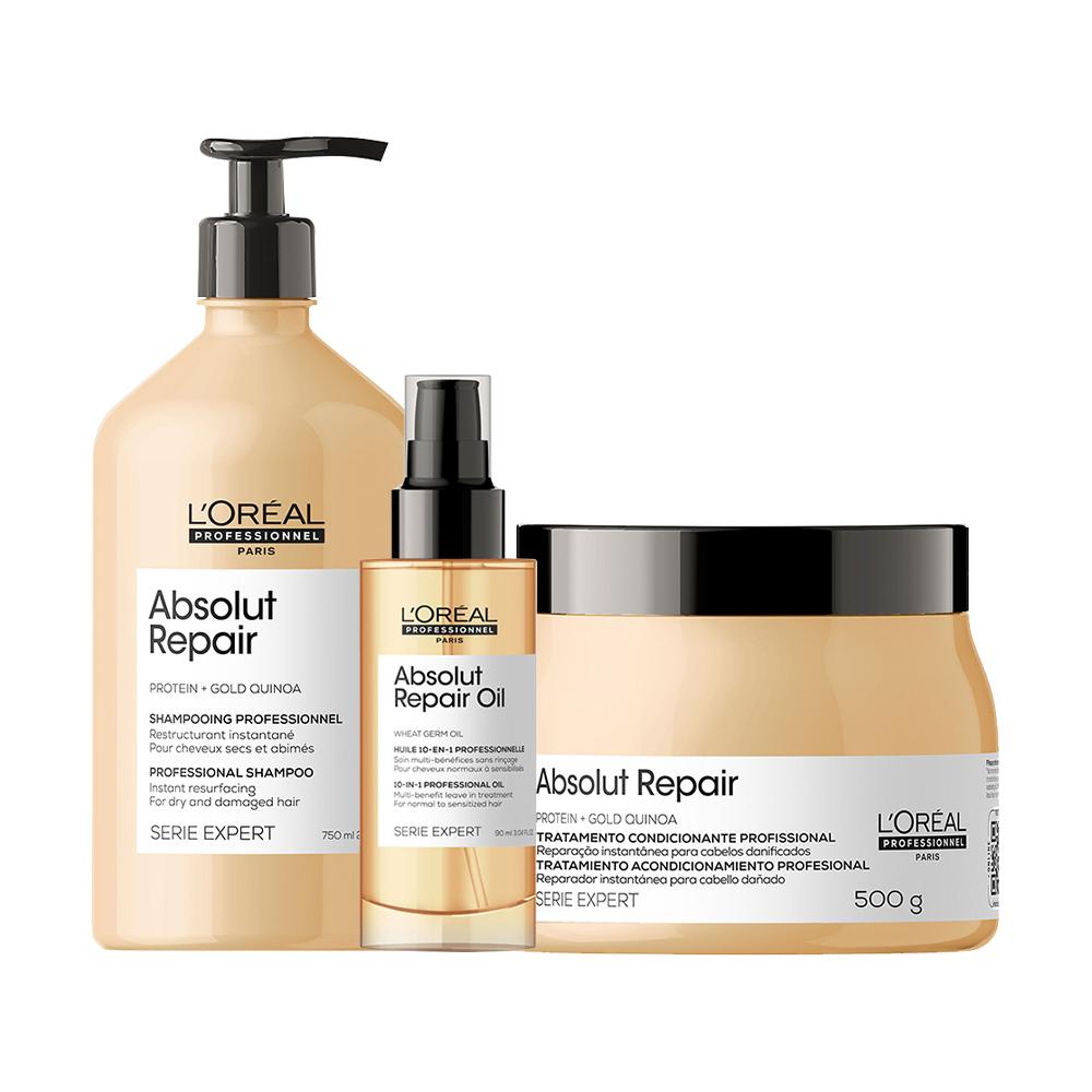 Kit L'Oréal Professionnel Serie Expert Absolut Repair Gold Quinoa - Shampoo e Máscara e Óleo