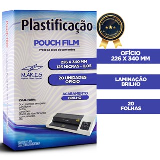 20 Folhas - Polaseal Plástico Para Plastificação Pouch-Film Ofício 226x340 0,05