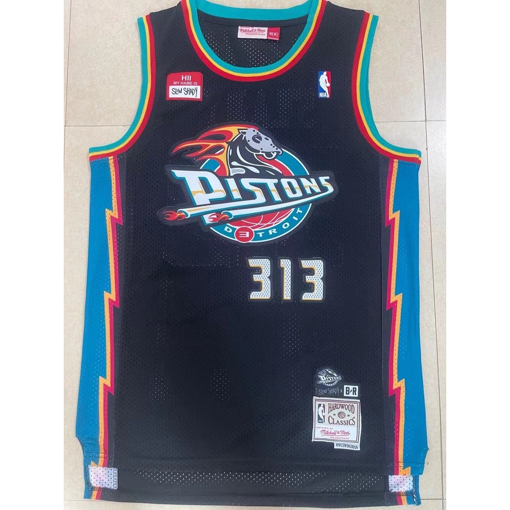 Camisa Masculino Detroit Pistons No. 313 Camiseta De Basquetebol Premium Preto Jersey