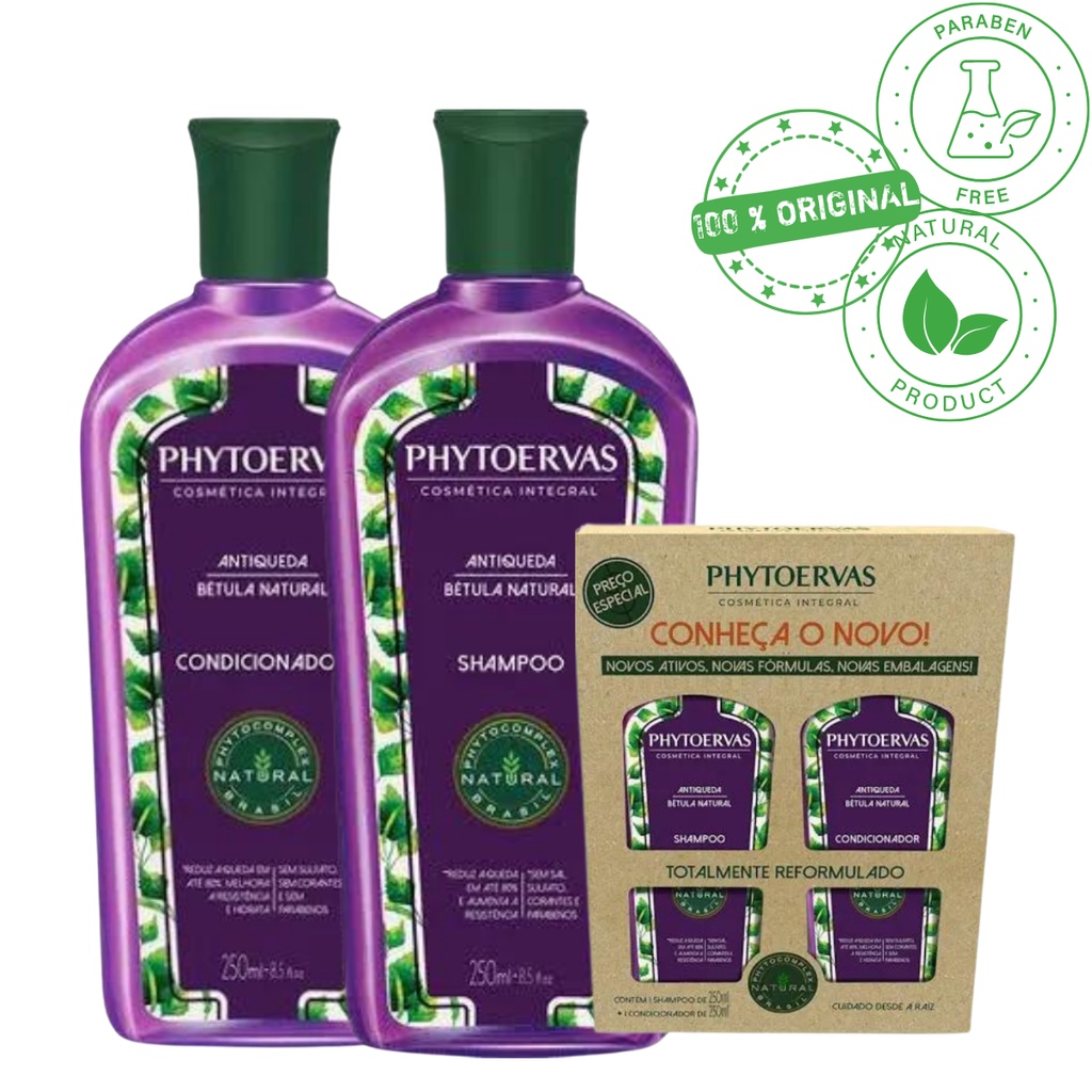 kit Phytoervas Antiqueda (Shampoo 250ml + Condicionador 250ml) Bétula Natural