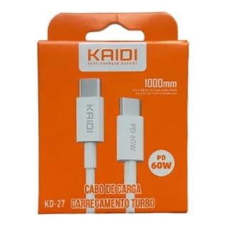 Cabo Kaidi Usb Tipo C X Tipo C Turbo 1 Metro Carga Rápida 60W 1M E 2M em Oferta na Shopee