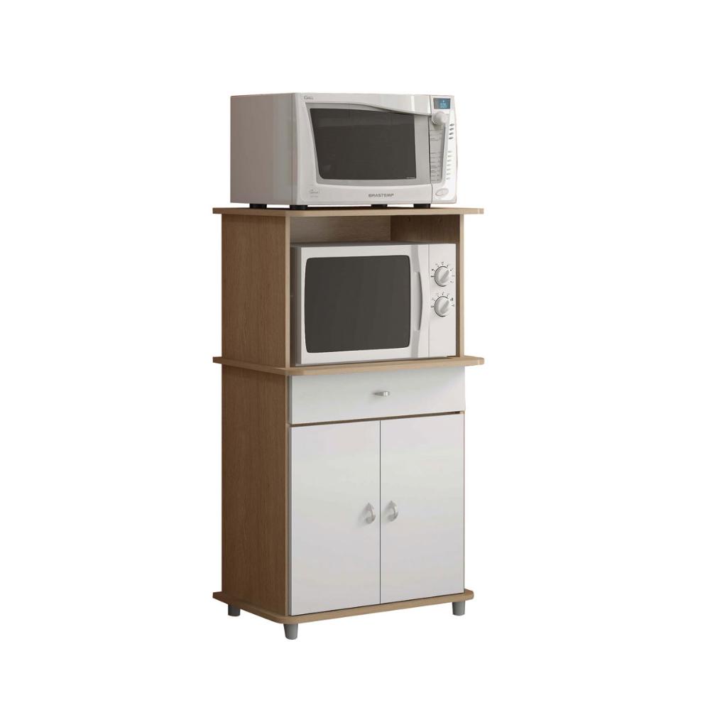Balcão Micro-ondas Ditália 2 Portas BA-30 Carvalho/Branco em Oferta na Shopee