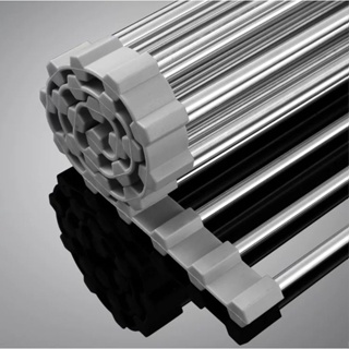 Escorredor Louça Esteira Multiuso 48cm Aço Inox Preto Dobra em Oferta na Shopee