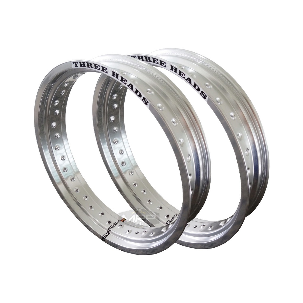 Par Aros em Alumínio Threeheads Motard 17x250 e 17x300 Xtz 250 Lander Motard Xtz 125 X Polido