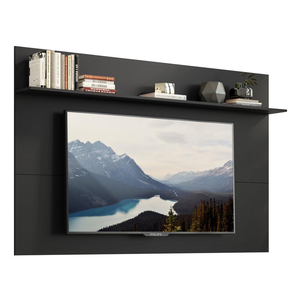 Painel com Prateleira para TV até 65" Multimóveis Amsterdã Plus FG3363 Preto - Home & Living