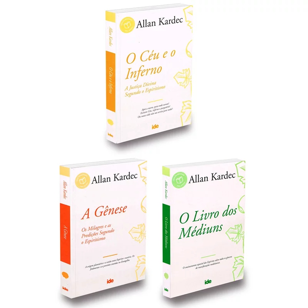 Kit O Livro dos Médiuns+A Gênese+O Céu e o Inferno - 3 Livros