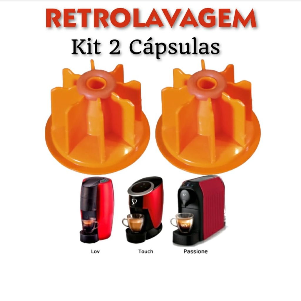 kit 2 Cápsula Retrolavagem Cafeteira Lov - Touch - Passione TRÊS CORAÇÕES