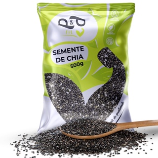 Semente de Chia 500g 100% Natural Sem Glúten e Vegano - P&P em Oferta na Shopee