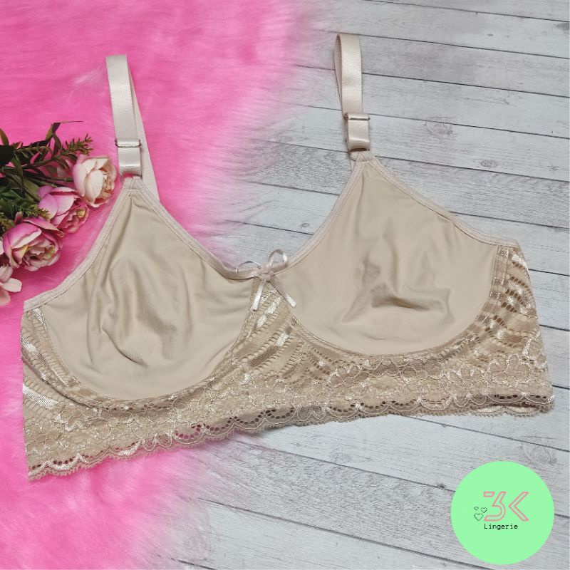 sutiã Plus size sem bojo sutian de microfibra duplo pala de renda reforçado ( Cecília) em Oferta na Shopee