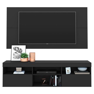 Rack com Painel e Suporte para TV até 65" Multimóveis Flórida FG3112 Preto em Oferta na Shopee