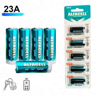 Kit 5 Pilhas Baterias 23a 12v A23 Alcalina Cartela Para Controle Portão Alarme Automotivo - ALFACELL em Oferta na Shopee