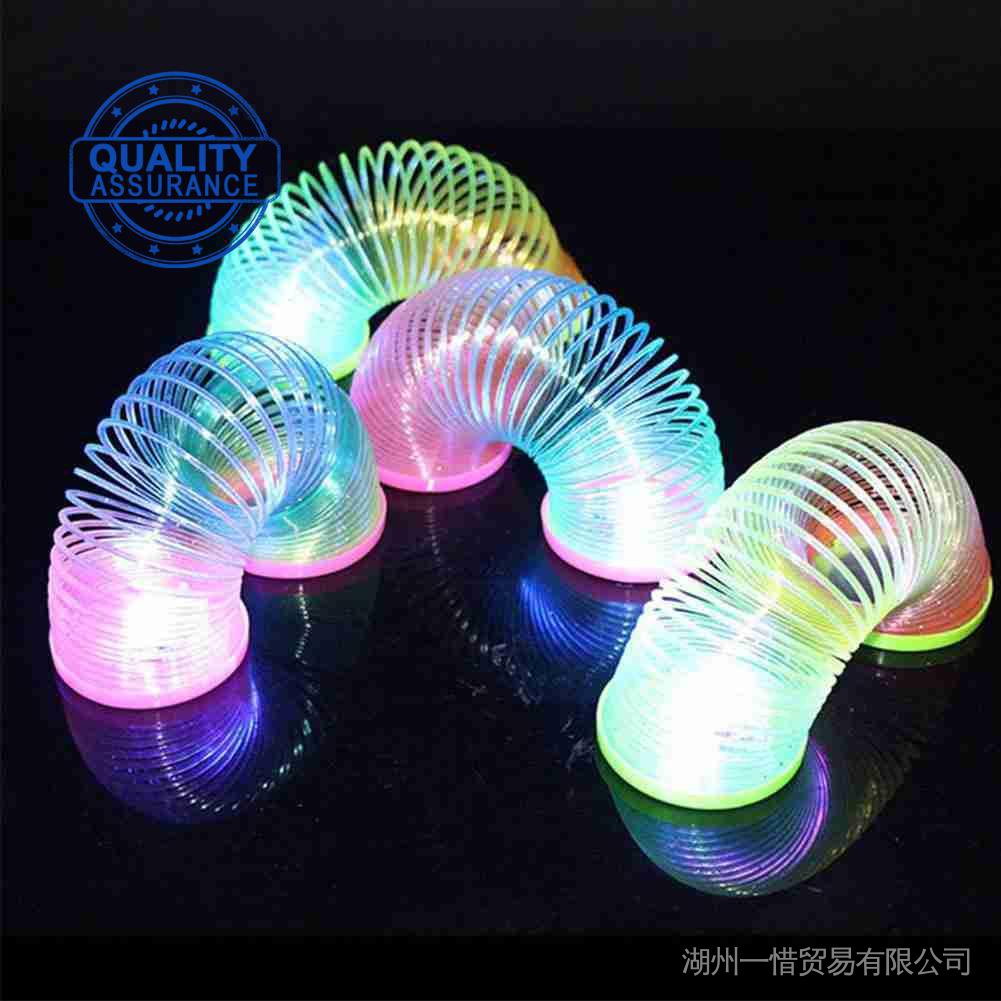3D Brilho No Escuro Andando Arco-Íris Primavera Brinquedo Círculo Slinky Elástico Mágico S8L6