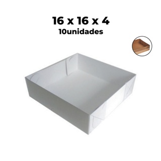 Caixa com Visor - Tampa PVC Transparente - Quadrada N.06 Branca 16x16x4 kit 10 unidades em Oferta na Shopee