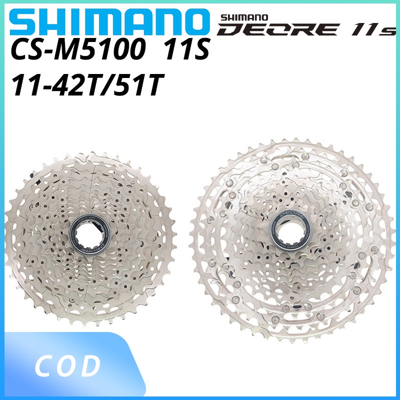 Pronto stocks 【 COD 】 Shimano Deore CS M5100 11 Velocidade Cassette Sprocke-M5100 Correntes MTB De Bicicleta De Montanha De Roda Livre 11 Velocidades 11-51T 11S 42T 11V