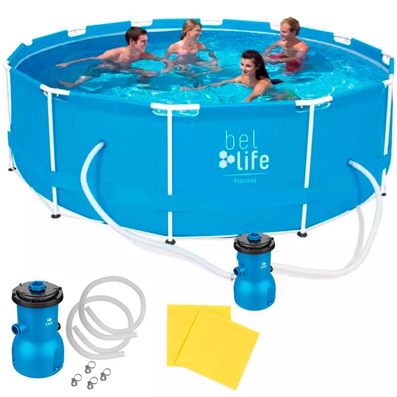 Piscina com Armação 7.000 Litros 366 x 76 CM 510700 com Bomba Filtrante BEL 110V em Oferta na Shopee