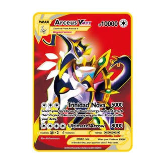 Novo Arceus Vmax Pokemon Metal Card 10000Point Edição Limitada Cartas Coleção De Cartões Presente Para Crianças