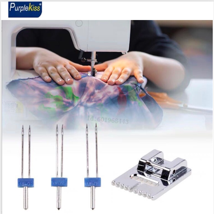 agulha dupla máquina doméstica kit com 3 unidade