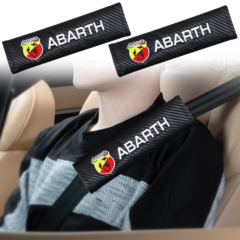 1pçs Couro Fibra De Carbono Carro Segurança Cinto De Capa Macia Do Logotipo Padrão Ombro Almofadas Para FIAT ABARTH 500 500L 124 Aranha Coupe Panda Doblo Qubo Tipo