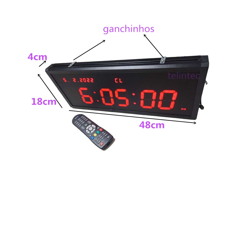 Cronômetro e relógio com controle remoto