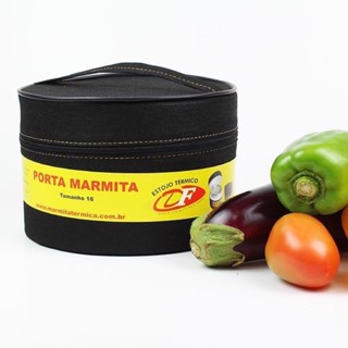 Marmita Térmica Redonda GRANDE N°16 Revestida Com Zíper - Refeições Quentes por até 6 a 7 horas, com Isopor e Alumínio! Capacidade para 1100ML