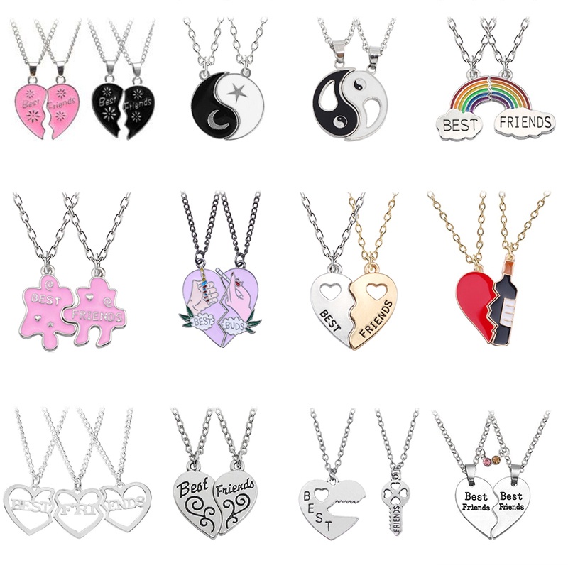 Romanti Melhores Amigos Colar De Mel De Casal De Amor Pingente 2 Pcs/Set Rainbow Broken Heart BFF Boa Amizade Jóias Presente