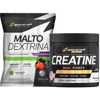 Creatina Dual Power Glicina Coq10 + Maltodextrina Bodyaction