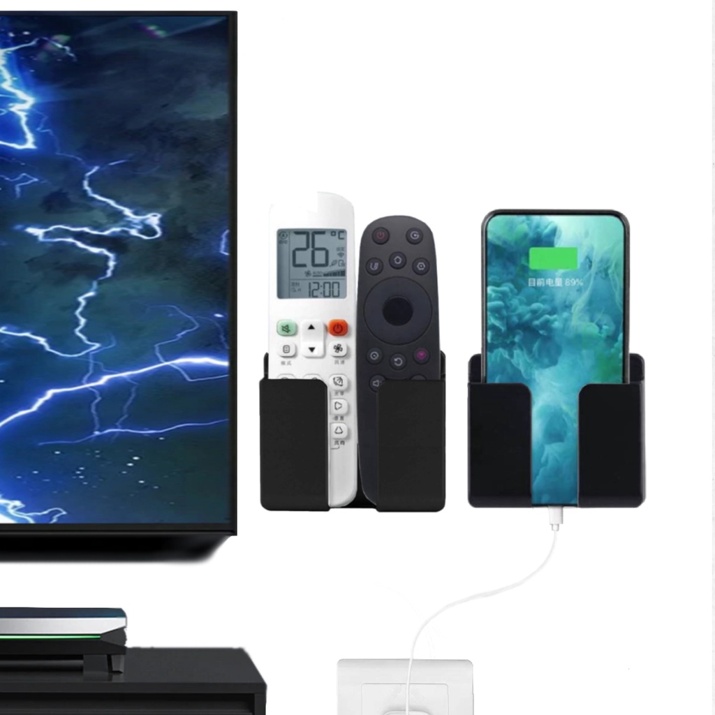 Kit 3 Suporte de Parede Para Celular Controle Remoto Ar Condicionado Tv Base Apoio de Carregador