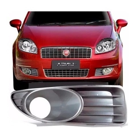 Moldura Grade Milha Cinza Fiat Linea 09 10 11 12 13 14 15