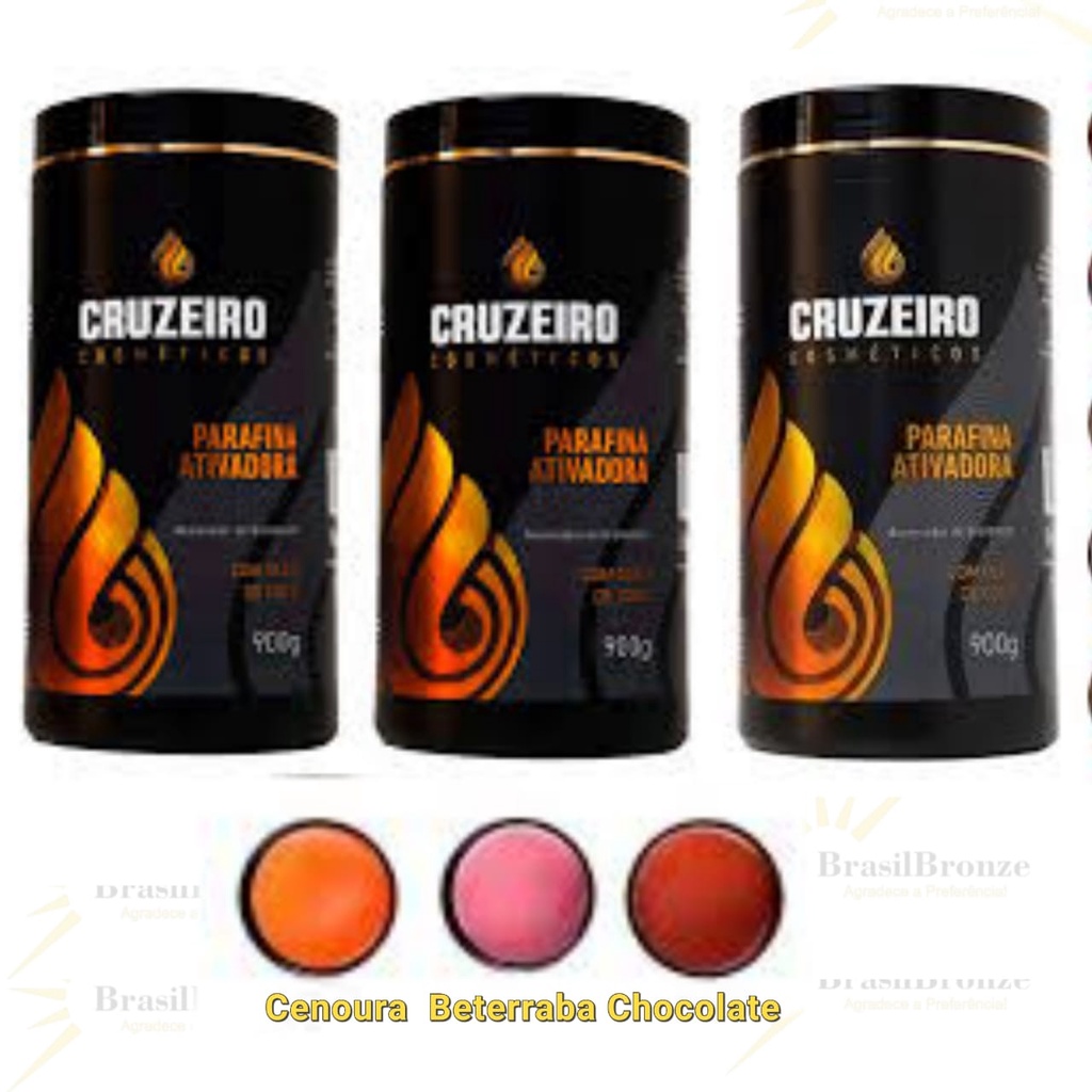 3 PARAFINA BRONZEADORA CRUZEIRO CENOURA BETERRABA CHOCOLATE