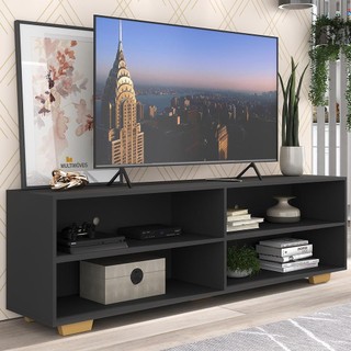 Rack para TV 75" com Pés Jazz Multimóveis MP1018 Preto/Natural em Oferta na Shopee