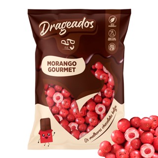 Drageado Morango Gourmet 1Kg Chocolate Premium Dragee P&P