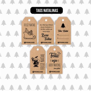 Tag etiqueta natal personalizada em papel kraft
