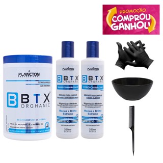 Kit 3 semanas + Btx Orghanic Sem Formol 1kg Plancton + Luvas + Pente e Cumbuca