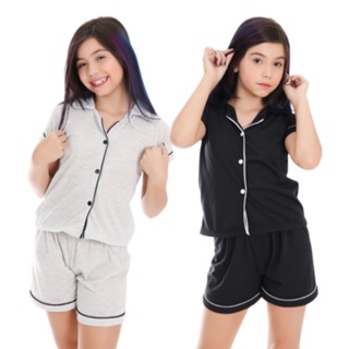 KIT 2 Baby Doll FB Blogueirinha Infantil Feminino Aberto de Botão Pijama Americano Blogueira em Oferta na Shopee