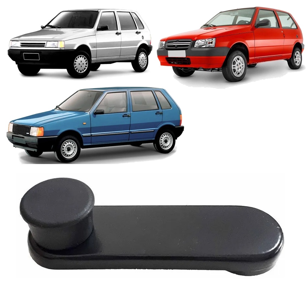 Manivela do vidro Fiat Uno Mille 90-13 Preta (Metal 1 Unidade) em Oferta na Shopee