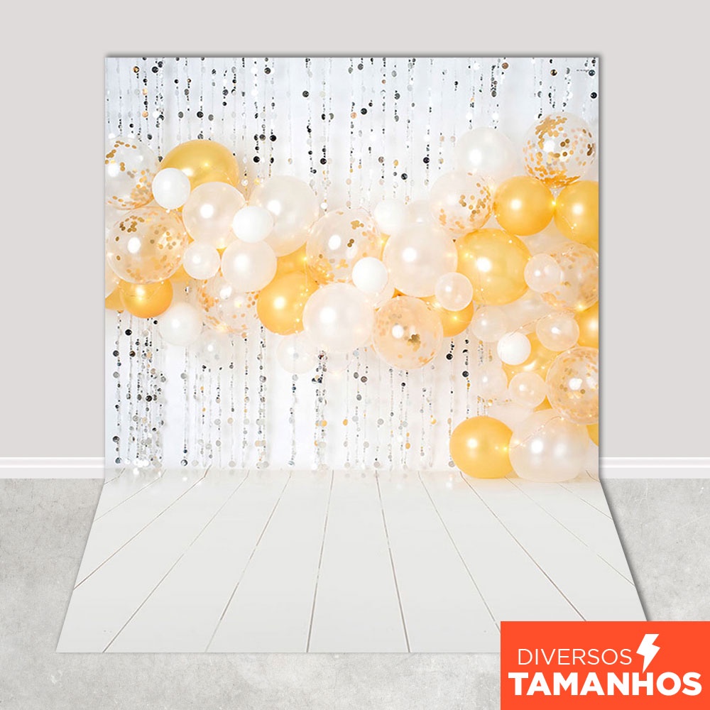 Fundo Fotográfico Smash The Cake Balões Dourados Em Tecido FFC-750 em Oferta na Shopee