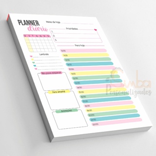 Planner Diário - Pronta Entrega 14x20cm 50fls em Oferta na Shopee