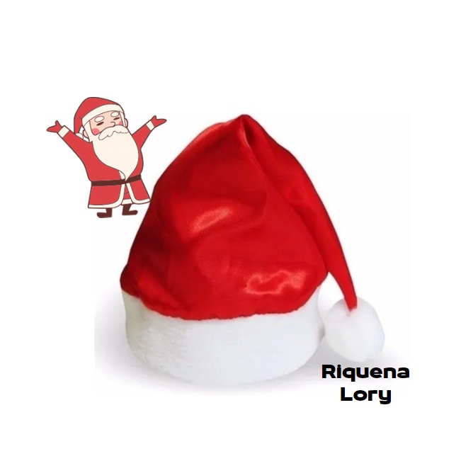 Gorro Touca De Papai Noel Linha Luxo Cetim | Shopee Brasil