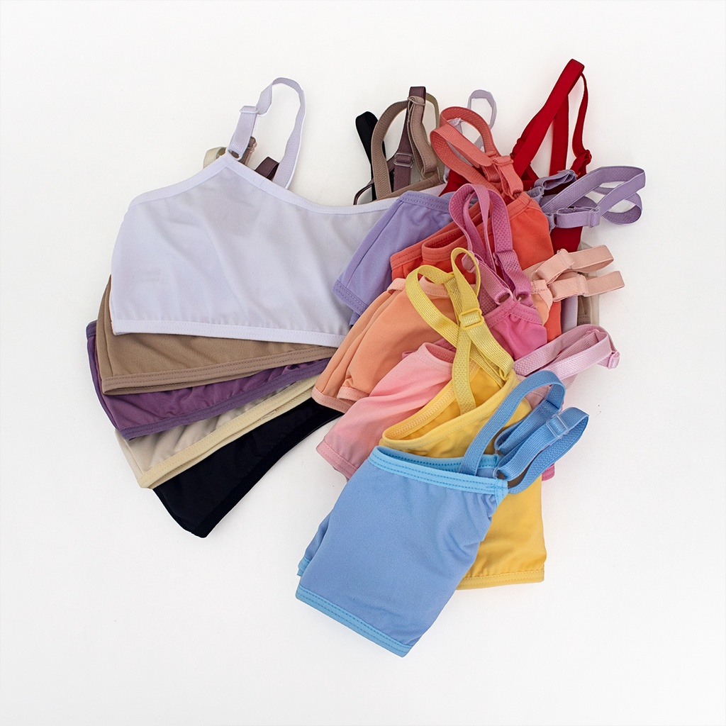 Kit 8 Top Sutiã Juvenil Menina Moça Sem Bojo Microfibra Estampas Sortidas Variedade Empório Da Roupa