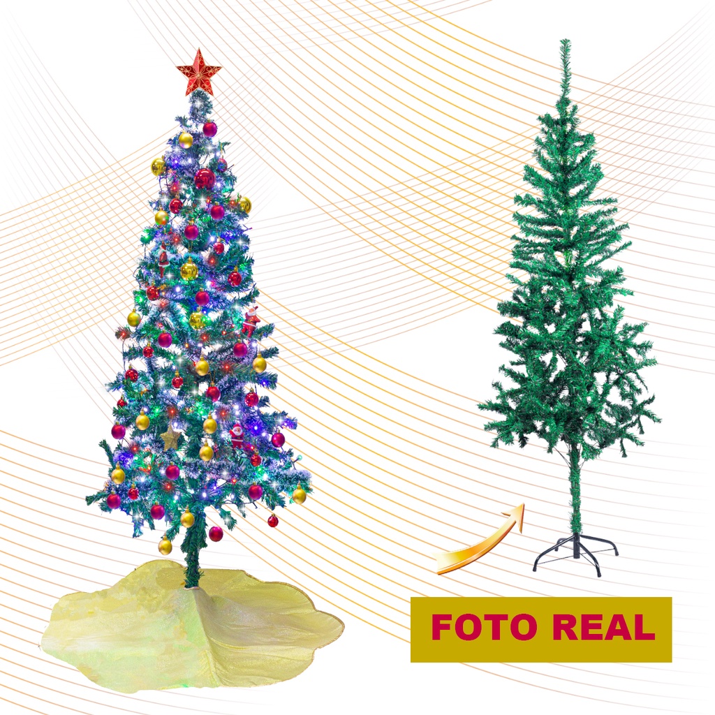 Árvore De Natal Pinheiro 180 Cm Grande 320 Galhos Verde Luxo Decoração |  Shopee Brasil