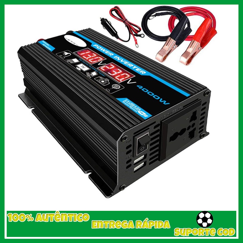 Inversor 12v 110v 220v 500w Tensão Senoidal Automotivo Transformador Conversor Veicular Leboss 3934