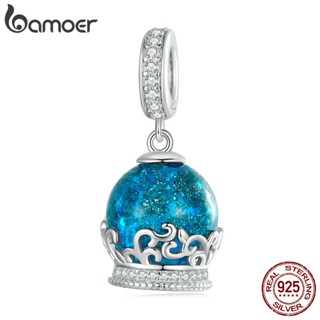 Bamoer 925 Silver Bead Crystal Ball Pendant Jóias De Moda E Colar