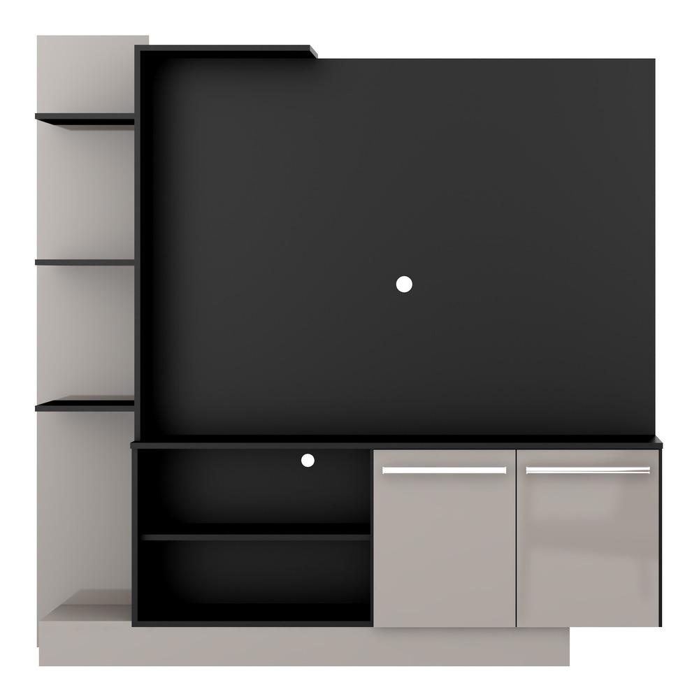 Estante Home Theater com Suporte P/TV até 55'' Denver Multimóveis Preto/Lacca Fumê