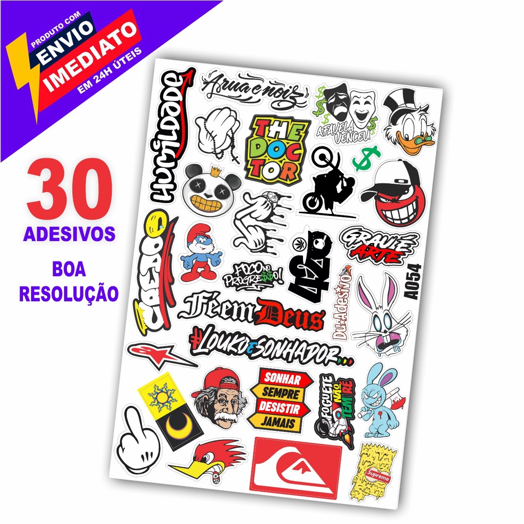 Cartela Adesivos Para Moto Bicicleta Carro Caminh O Som Automotivo Stickers Motocross