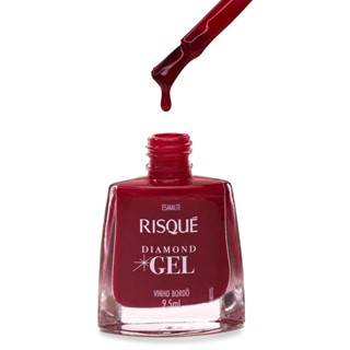 Esmalte Risqué Diamond Gel Vinho Bordô Cremoso 9,5ml