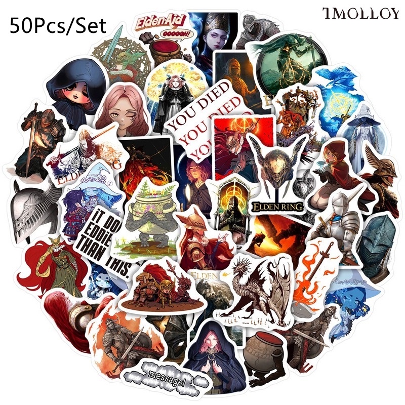 [T] 50Pcs/Conjunto Elden Ring Stickers À Prova D'água Decalque Para ...