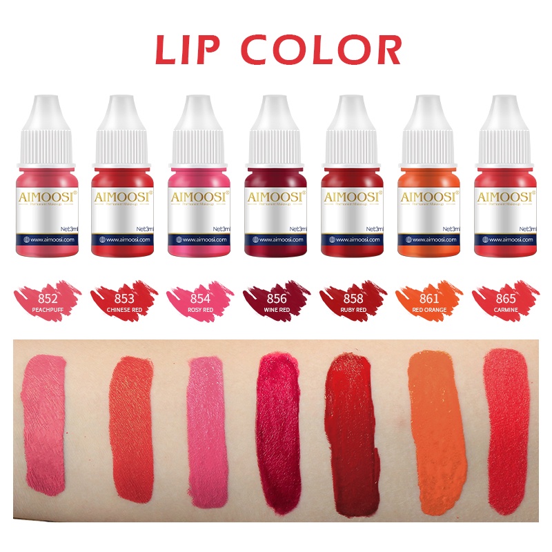 Aimoosi 3ml Pigmento De Tatuagem Profissional Para Os Lábios De Boa Retenção De Cor .