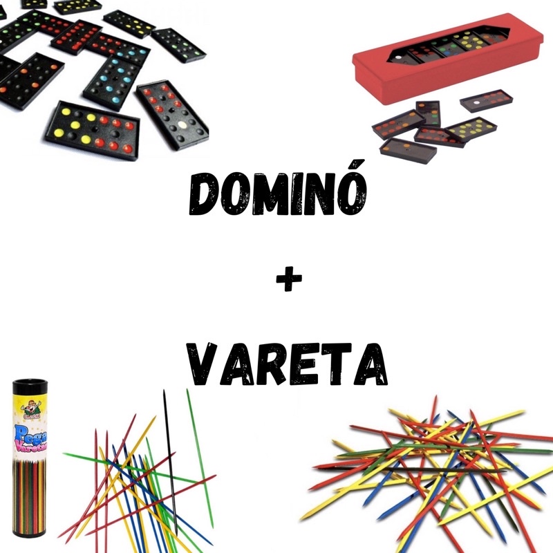 Kit Infantil Pega Varetas + Dominó Preto Caixa Vermelha em Oferta na Shopee
