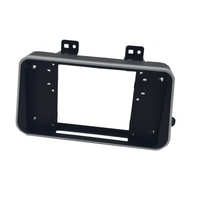 Moldura Tela de 8"/9" Padrão Pioneer Nissan Kicks Preto Fosco com Friso Prata