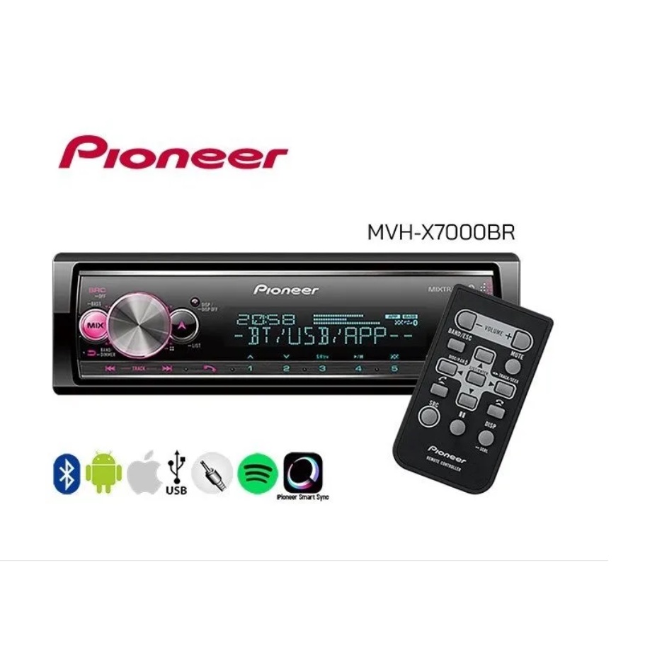 som-automotivo-pioneer-mvh-x7000br-com-usb-e-bluetooth-shopee-brasil